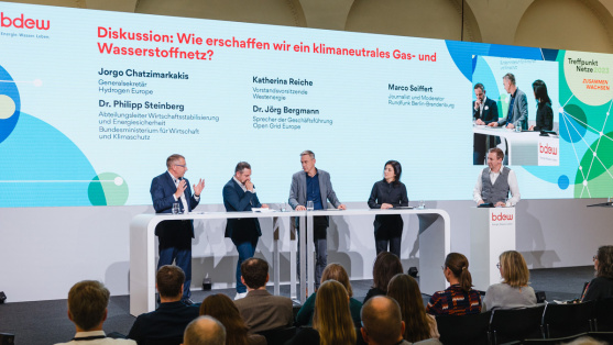 Podiumsdiskussion im Plenum des Treffpunkt Netze 2023